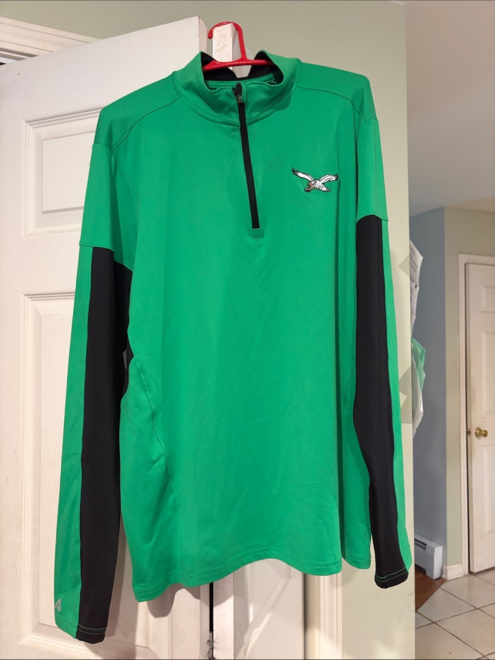 Philadelphia Eagles Quarter-Zip Pullover with Black Sleeve Panels